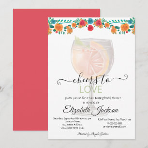 Margarita Mexican Flowers Fiesta Bridal Shower Invitation