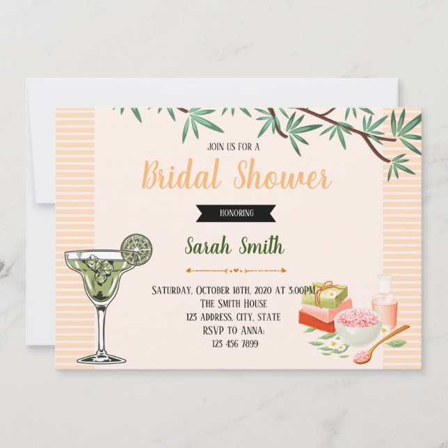 Margarita mini facial party invitation (Front)