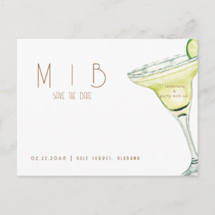 Margarita Monogram Wedding Save the Date Postcard