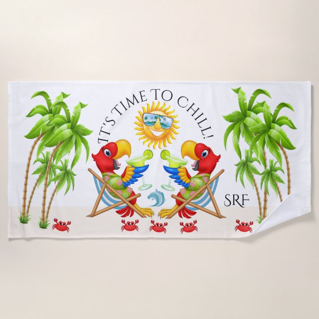 Margarita Parrot Beach Towel (Front)