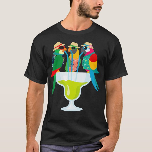 Margarita Parrots Funny Drinking Mum Halloween T-Shirt (Front)