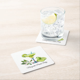 Margarita Private Party Square Paper Coaster