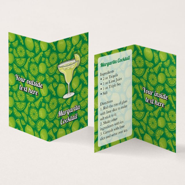 Margarita Recipe Business Card (Inside and Outside)