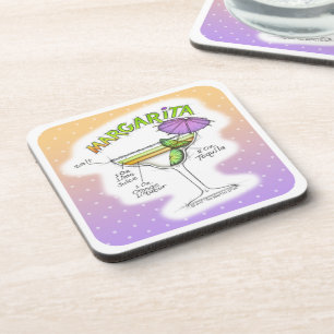 MARGARITA RECIPE COCKTAIL ART COASTER