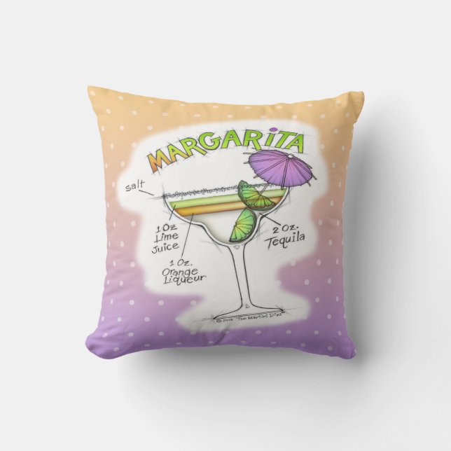 MARGARITA RECIPE COCKTAIL ART CUSHION (Front)