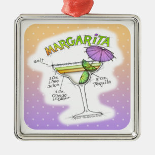 MARGARITA RECIPE COCKTAIL ART METAL TREE DECORATION