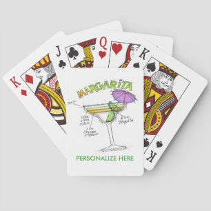 MARGARITA RECIPE COCKTAIL ART PLAYING CARDS