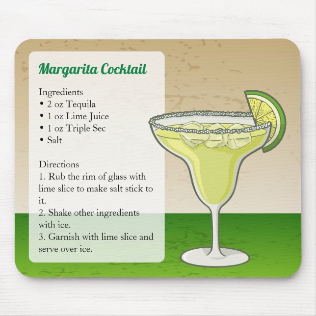 Margarita Recipe Mouse Mat (Front)