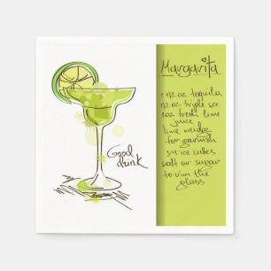 Margarita Recipe Napkin