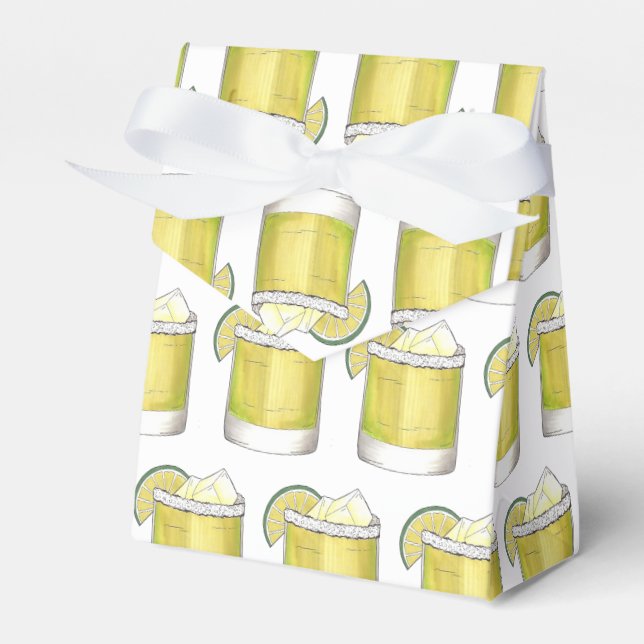Margarita Summer Cocktail Mixed Drink Lime Green Favour Box (Front Side)