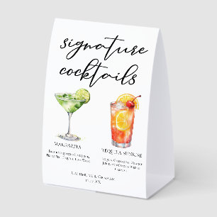 Margarita Tequila Sunrise Wedding Cocktails Menu
