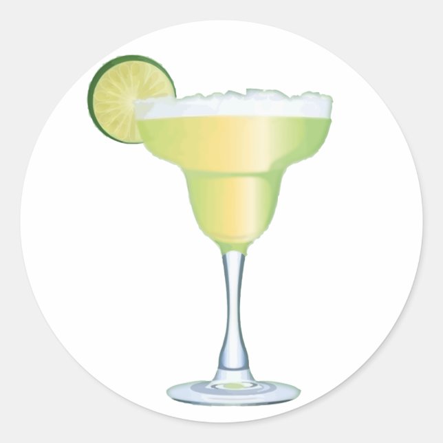 Margarita Time Classic Round Sticker (Front)