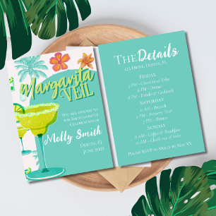 Margarita Veil Bachelorette Party Itinerary Invitation