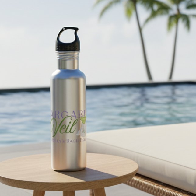 Margarita Veil – Fun Bachelorette Party 710 Ml Water Bottle (Spice up the party with this playful “Margarita Veil” water bottle!)