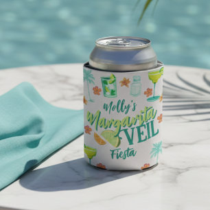 Margarita Veil Tropical Bachelorette Can Cooler