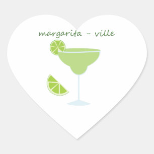 Margarita-ville Heart Sticker