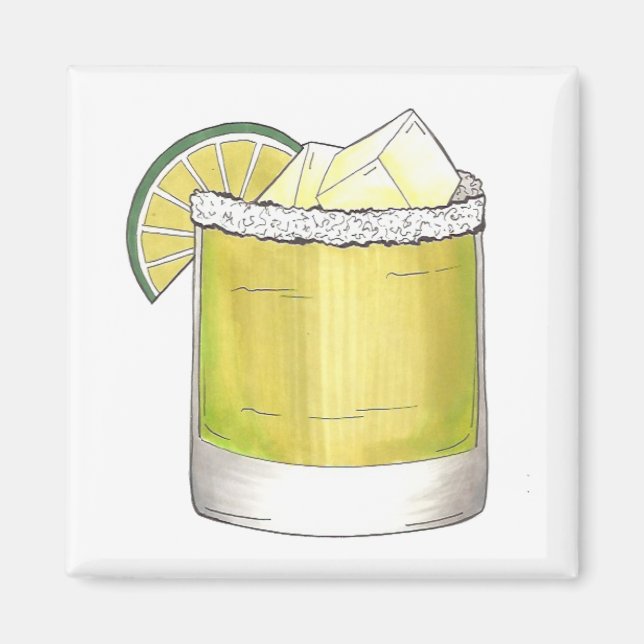 Margarita w/ Lime Cocktail Mixologist Drinks Bar Magnet (Front)