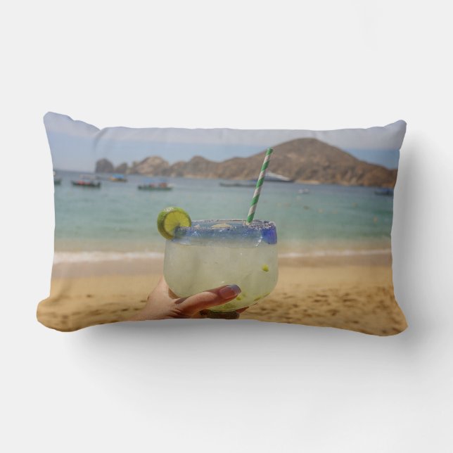 Margarita with a View of the Arch | Cabo San Lucas Lumbar Cushion (Front)