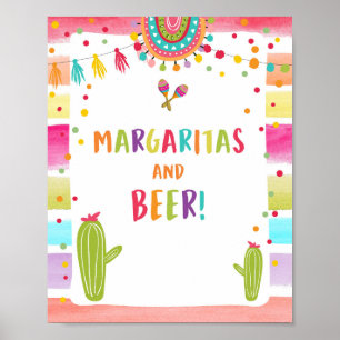 Margaritas and Beers Bar Cactus Fiesta Table Sign