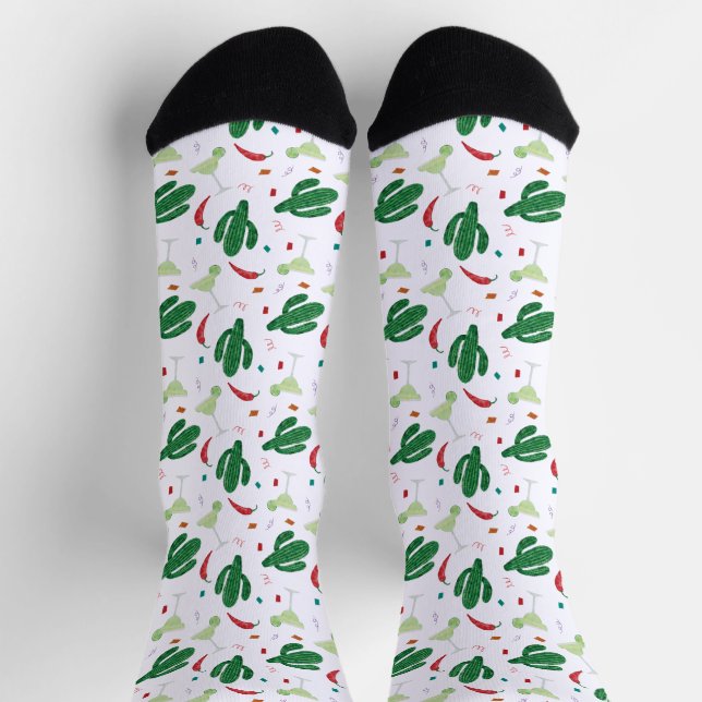 Margaritas and Hot Chilli Peppers Fiesta Party Socks (Top)