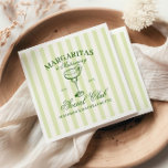 Margaritas and Matrimony Green Striped Napkin<br><div class="desc">Get ready to celebrate the bride-to-be with an unforgettable weekend! Introducing our "Margaritas & Matrimony" bachelorette weekend design, created to make every moment of your celebration as special as the bride herself. This elegant collection features a vintage inspired green hand drawn illustration of a margarita cocktail glass on a soft...</div>