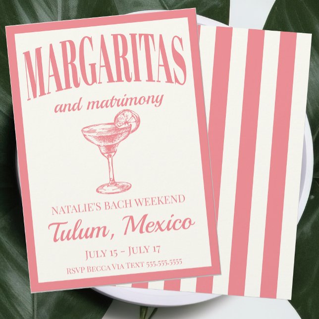 Margaritas And Matrimony Luxe Social Cocktail Invitation (Creator Uploaded)