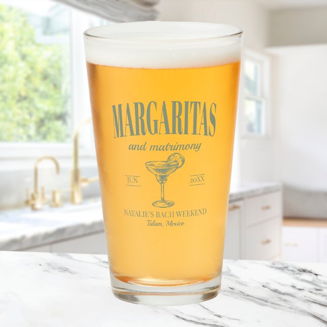 Margaritas And Matrimony Personalised Bachelorette Glass (Creator Uploaded)