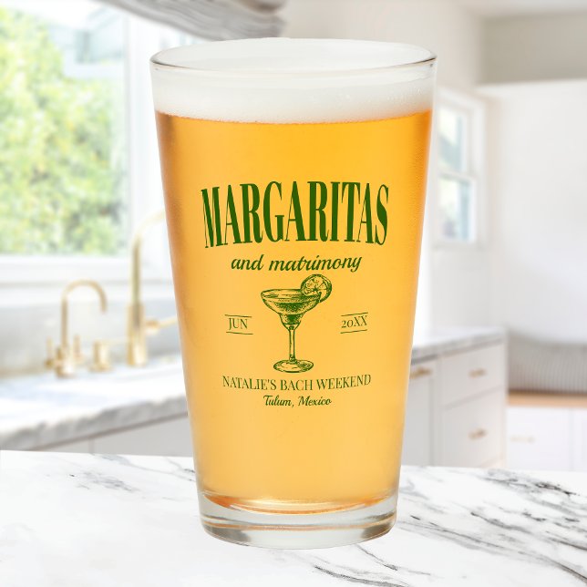 Margaritas And Matrimony Personalised Bachelorette Glass (Creator Uploaded)