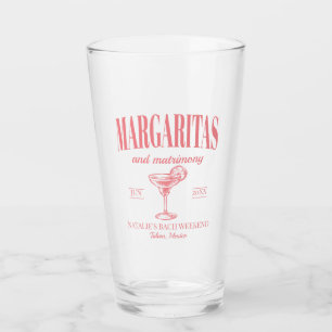 Margaritas And Matrimony Personalised Bachelorette Glass