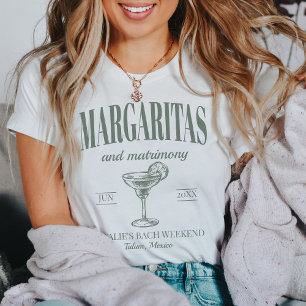 Margaritas And Matrimony Personalised Bachelorette T-Shirt
