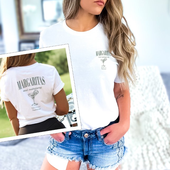 Margaritas And Matrimony Personalised Bachelorette T-Shirt (Creator Uploaded)
