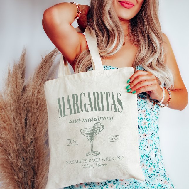 Margaritas And Matrimony Personalised Bachelorette Tote Bag (Creator Uploaded)