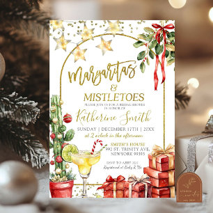 Margaritas and Mistletoe Cactus Bridal Shower Invitation