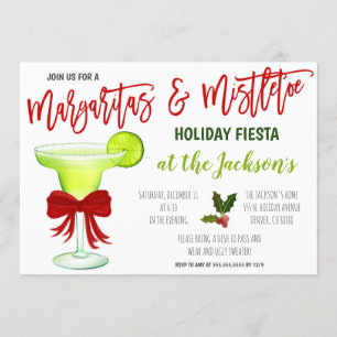 Margaritas and Mistletoe Holiday Invitation