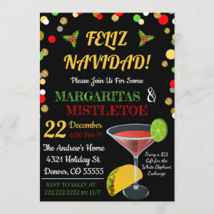 Margaritas and Mistletoe Party Invitation