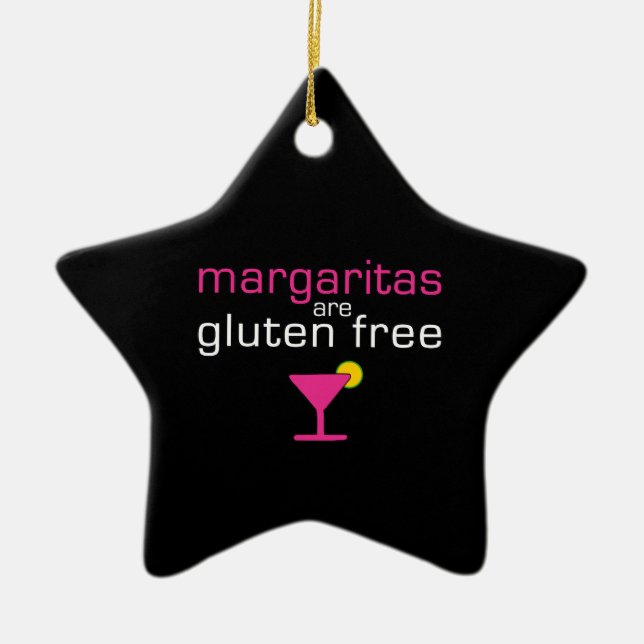 Margaritas are Gluten Free Ceramic Tree Decoration (Front)