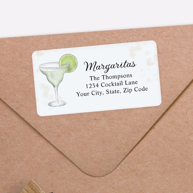 Margaritas Custom Return Address Label (Cocktail Party Custom Return Address Labels. )