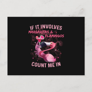 Margaritas & Flamingos Announcement Postcard