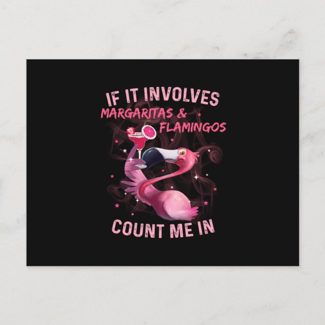 Margaritas & Flamingos Announcement Postcard (Front)