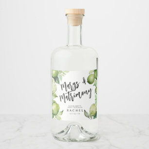 Margaritas green limes and foliage liquor bottle label