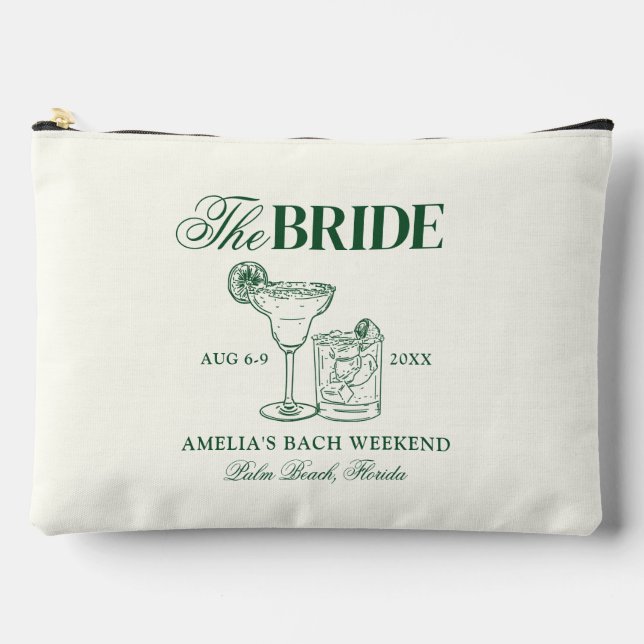 Margaritas & Matrimony Bachelorette The Bride Accessory Pouch (Front)