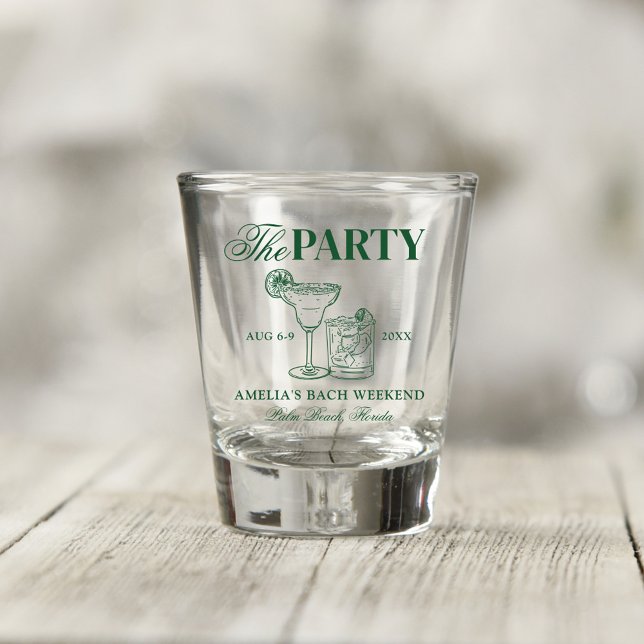 Margaritas & Matrimony Bachelorette The Party Shot Glass (Creator Uploaded)