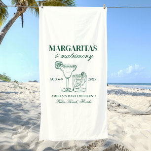 Margaritas & Matrimony Bachelorette Weekend Beach Towel