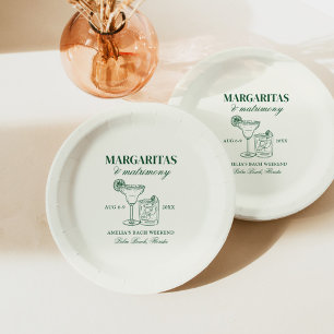Margaritas & Matrimony Bachelorette Weekend Paper Plate