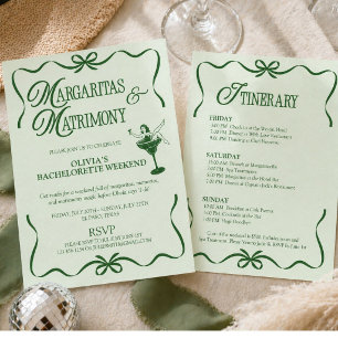 Margaritas & Matrimony Bachelorette Weekend Party Invitation
