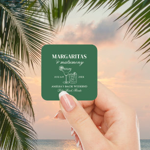Margaritas & Matrimony Bachelorette Weekend Square Sticker