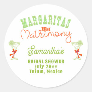 Margaritas & Matrimony Tulum Bachelorette Party Classic Round Sticker