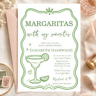 Margaritas pool scribble Party Cocktail Bridal Invitation