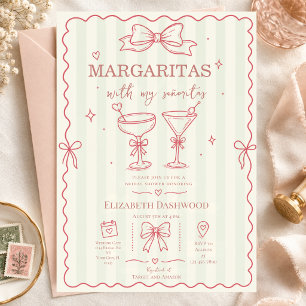 Margaritas pool scribble Party Cocktail Bridal Invitation