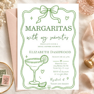 Margaritas pool scribble Party Cocktail Bridal Invitation